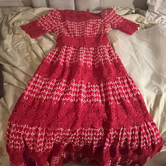 Miss Roseir Chantel Red, lace dress - Picture 1 of 5